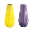 Akaar Decor plastic yellow & lilac vase 8inch Pack of 2
