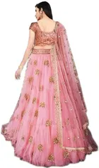 Net Embroidred Semi Stiched Lehenga Choli for Women 