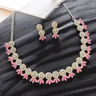 Alloy Choker Necklace with Earrings for Women 