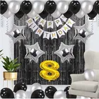 8th Happy Birthday Balloon Decoration Kit, Black, Set of 1