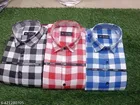 Cotton Blend Checked Shirts for Men, Multicolor, Pack of 3 