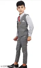 3 Pcs Coat Pant Set for Boys 
