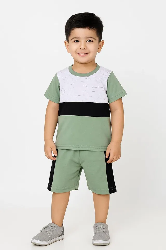 Solid Top & Bottom Set for Boys (Pista, 4-5 YR)