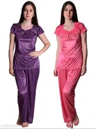 Satin Nightsuit Set for Women 