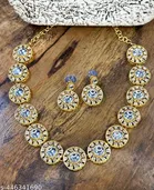 Premium Quality Kundan Chokar Necklace Set for Women, Gold
