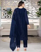 Net Solid Kurta Set with Dupatta for Women 