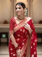 Banarasi Red Art Silk Printed Saree for Women