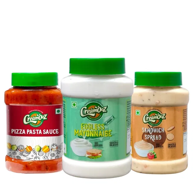 Creamooz (पिज़्ज़ा पास्ता सॉस 270 g + सैंडविच सॉस 250 g + मयोनीज़ 250 g) (Pet Jar)