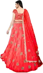 Net Embroidred Semi Stiched Lehenga Choli for Women 