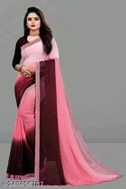 Georgette Colorblocked Saree for Women 