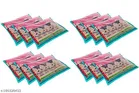 KANUSHI® Set of 12 Pc Transparent Plain Non Woven Fabric Saree Cover/Bag with Zip Combo 