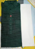 Khadi Cotton Solid Kurta with Pyjama for Men 