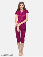 Satin Nightsuit Set for Women 