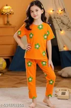 Cotton Blend Night Suit for Girls 