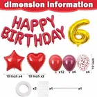 6th Happy Birthday Balloon Decoration Kit ,Red ,Set Of 1