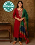 Cotton Embroidered Kurti for Women 