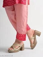Shoetopia Heel Sandals Golden Size IND-4