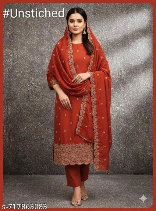 Vichitra Silk Punjabi/All Over Suits for Women (Multicolor, 6.05 meter (M)