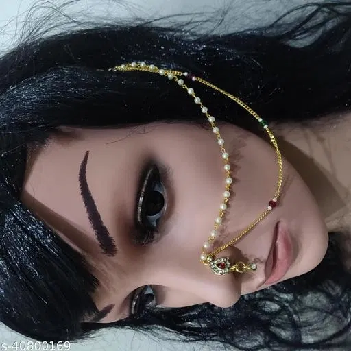 Chic Nose Pins for Women (Maroon, Free Size)