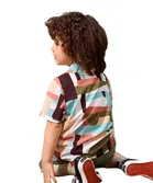 Cotton Blend Printed Shirt For Boys, Pink Blue 