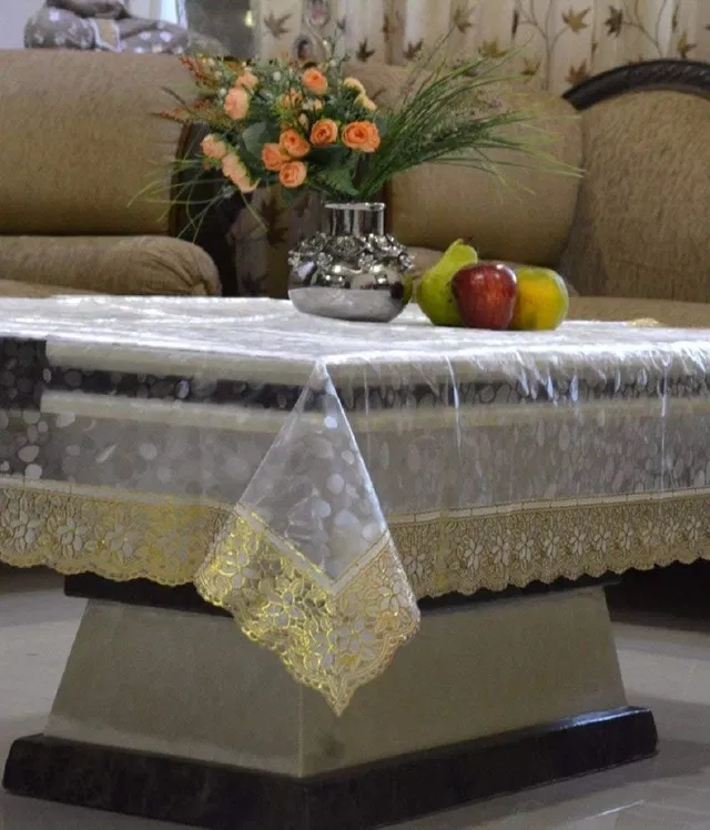 PVC Printed 4 Seaters Table Cover (Multicolor, 40x60 inches)