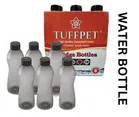 Plastic Water Bottles (Black, 1000 ml) (Pack of 6)