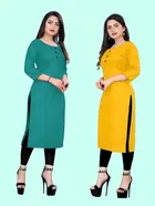 Crepe Solid Kurtis for Women 
