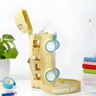 Plastic Bus Shape Sipper Bottle for Kids, Multicolor 