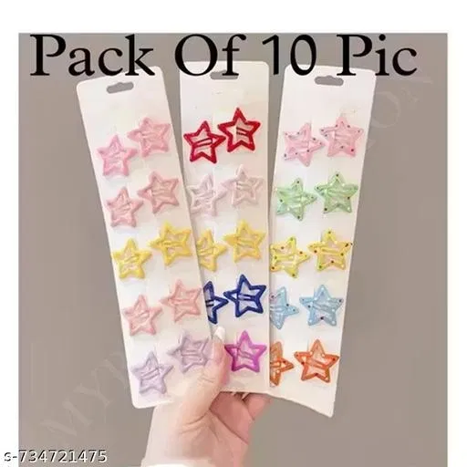 Hair Clips for Women, Pack of 10 (Multicolor)