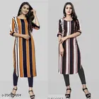 Crepe Striped Kurti for Women 