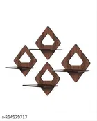Sakarpara Wooden Wall Hanging ,Brown, Pack of 4