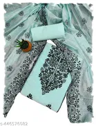 Cotton Chanderi Unstitched Suit for Women 