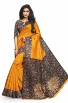 Svb Saree Printed Kalamkari Art Silk Saree 