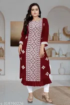 Georgette Embroidered Kurti for Women 