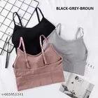 Cotton Blend Solid Bras for Women, Assorted, Pack of 3 
