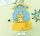 Hosiery Clothing Set for Kids (Sky Blue, 0-3 Months)