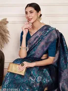 Jacquard Kanjeevaram Banarasi Silk Saree for Women 