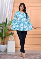 Rayon Printed Short Kurti for Women 