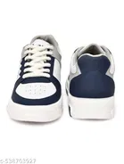 White & Blue Casual Trendy Sneakers for Men 