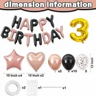 3rd Happy Birthday Balloon Decoration Kit ,Rose Gold & Black ,Set Of 1