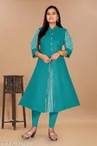 Solid Cotton Blend Kurti for Women, Pack of 2 