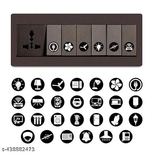 Electric Board Sign Stickers (Multicolor, Pack of 560)