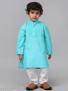 Cotton Blend Kurta with Pyjamas for Boys 