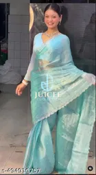 JImmy Choo Saree for Women, Teal 