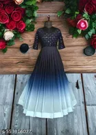 Colorblocked Georgette Kurti for Women 