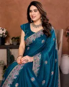 Bollywood Embroidered Organza Saree for Women 
