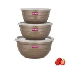 Stainless Steel Serving & Mixing Microwave Safe Bowls Set 