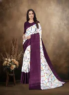 Art Silk Printed Saree for Women, Wine 