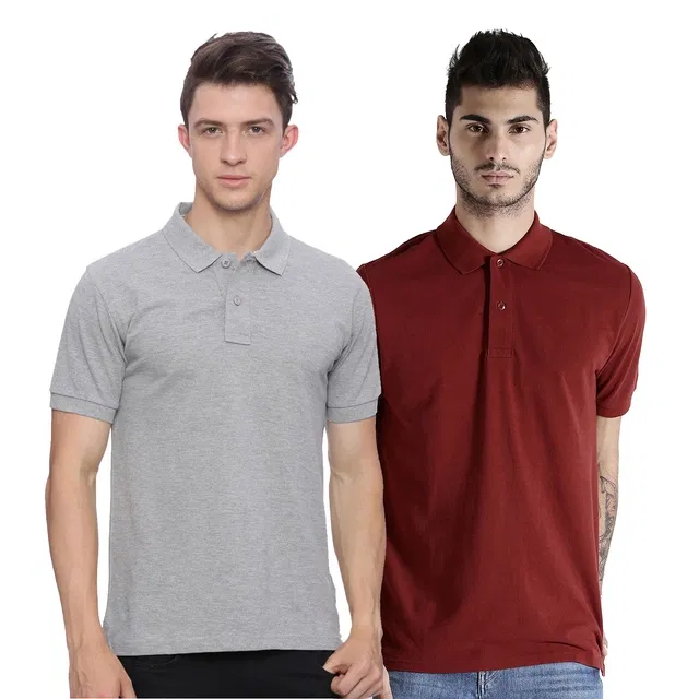 Polo T-shirts Pack of 2 for Men (Multicolor, XXL)