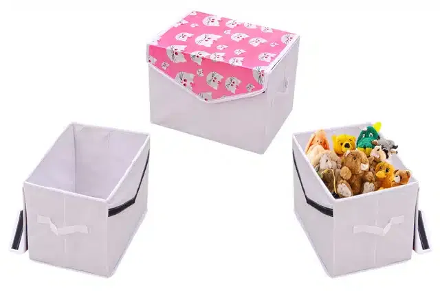 PVC Printed Toys Storage Box (Multicolor)